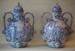 Pair of Italian ceramic fountains XIX